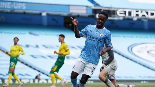Raheem Sterling scored against Norwich. Picture: AFP