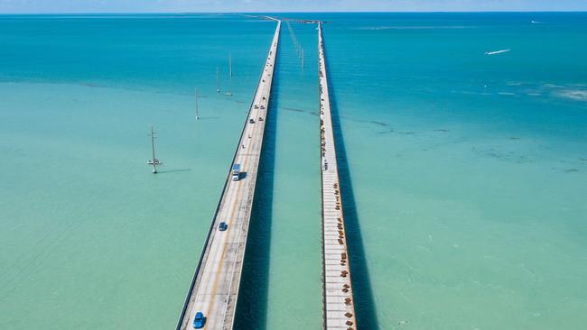 Seven Mile Bridge and the Overseas Highway in Florida. Picture: Getty Images