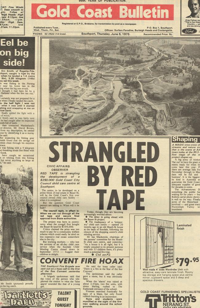 Gold Coast Bulletin June 5, 1975 front page.