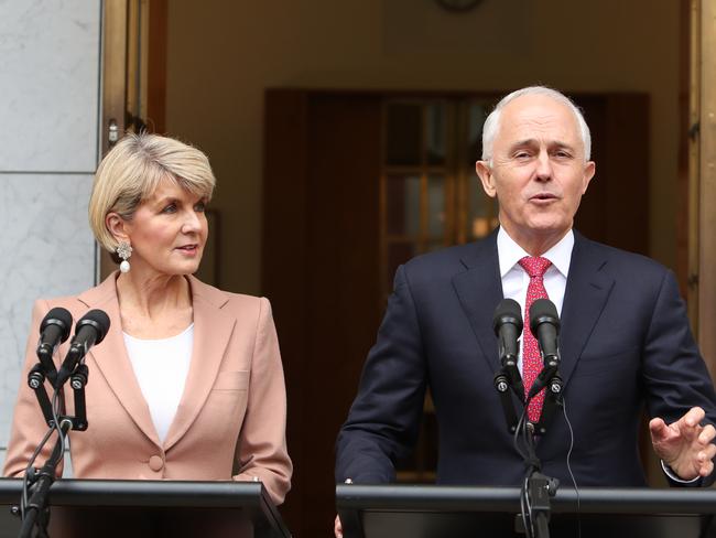 Pam Malcolm Turnbull and Julie Bishop holding a press conference at Parliament House in Canberra.                                                                                                                                                                                                                                                                                                                                                                                                                                                                                                                                                                                            Deputy PM Michael McCormack and Deputy NSW Premier John Barilaro at the National Party of Australia, NSW annual general conference in Cowra, NSW. Picture Kym Smith                                                                                                                                                                                                                                                                                                                                          Deputy PM Michael McCormack and Deputy NSW Premier John Barilaro at the National Party of Australia, NSW annual general conference in Cowra, NSW. Picture Kym Smith