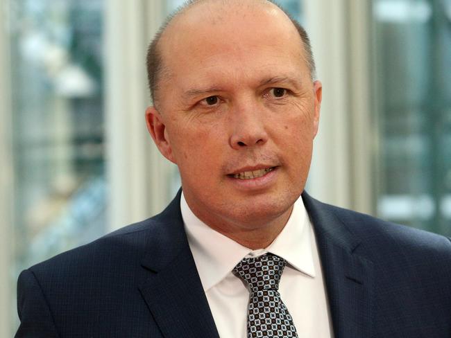 Home Affairs Minister Peter Dutton in Parliament House in Canberra. Picture Gary Ramage