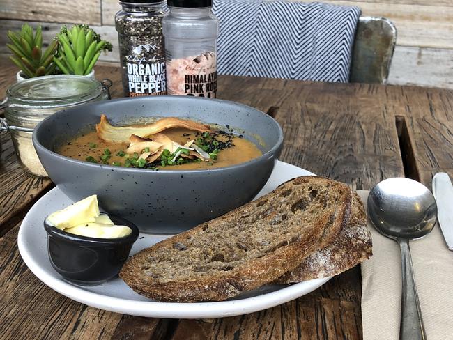 Stay Grounded’s Farmers Market Soup. Picture: @travellingbrunchguy