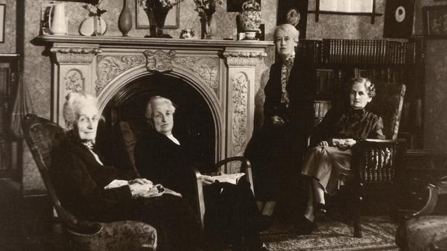 Miss Annie, Miss Margaret (Maggie-Meg), Miss Mamie and Miss Wynnie seated in the drawing room of Browns’ House at Wilderness School circa 1946. Picture provided courtesy of Wilderness School