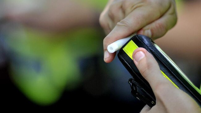 A police breath test. Picture: File