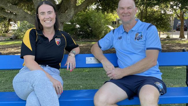 Goodwood Saints football president Jordan Dodd and cricket president Warwick Potts. Picture: Daniel Renfrey