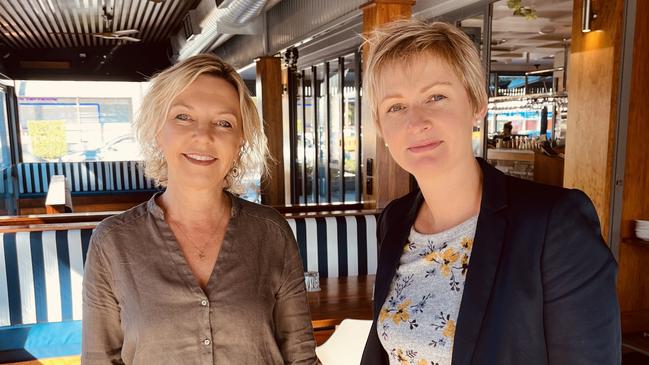 Member for Whitsunday Amanda Camm and Safe Night Airlie Beach CBD Precinct secretary Margie Murphy are pushing for funding to be reinstated. Picture: Contributed