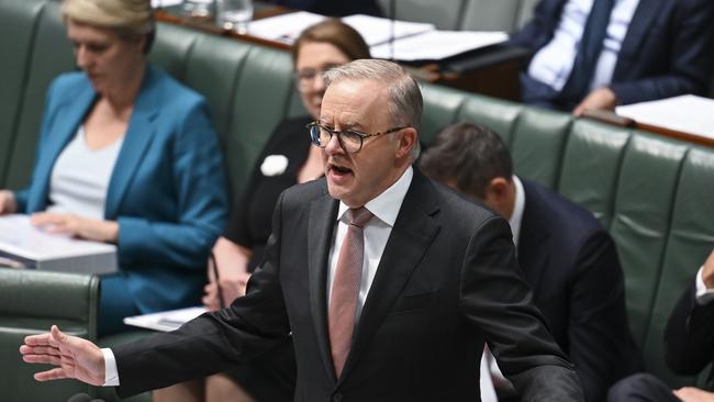 Anthony Albanese during Question Time at Parliament House in Canberra. Picture: NCA NewsWire / Martin Ollman