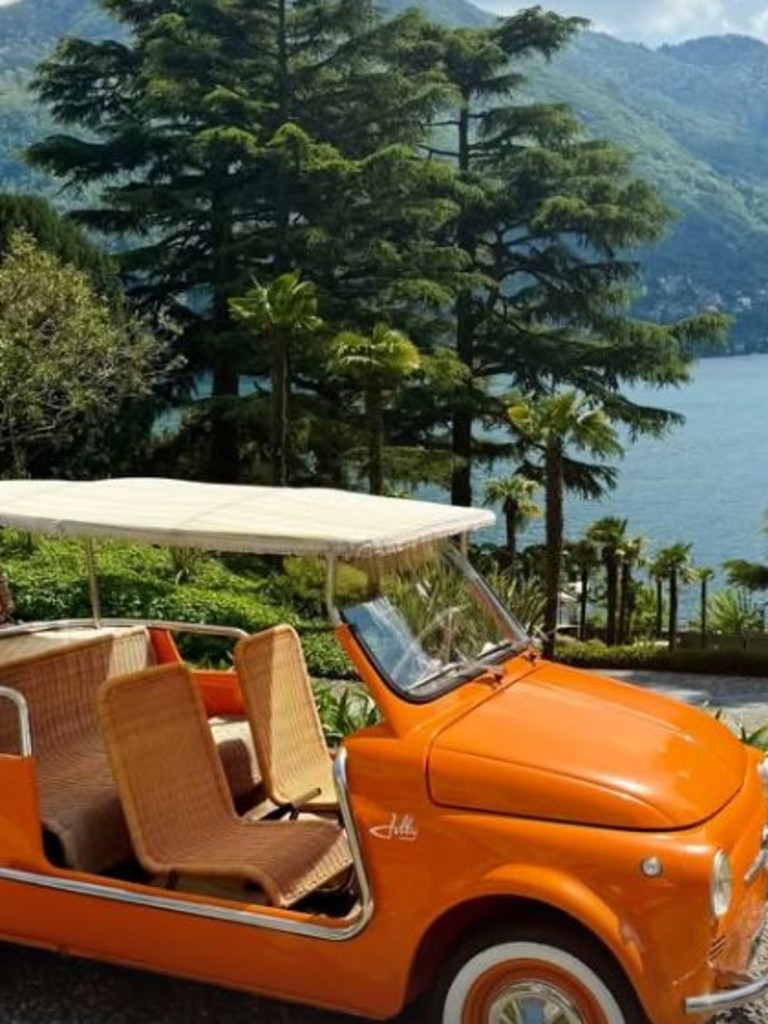 The pair are staying at the opulent Passalacqua hotel.