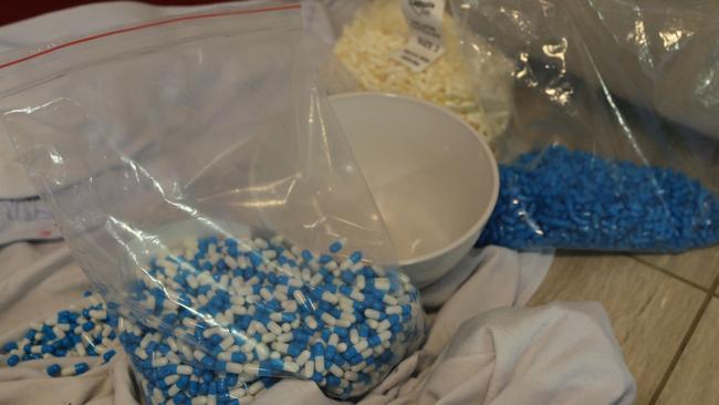 Hundreds of pills were seized as part of the police raids. Picture: NSW Police