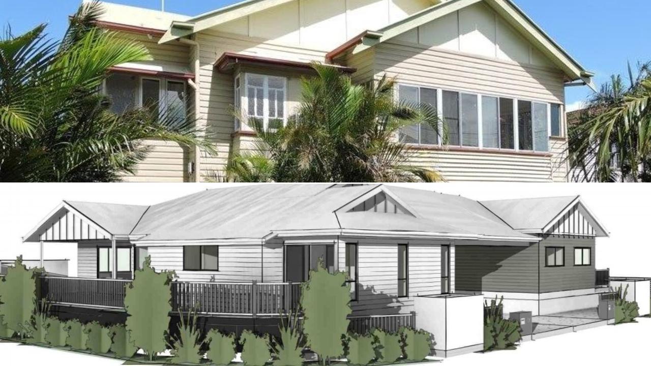 Queenslander-style homes along Shakespeare St, Mackay will be demolished to make way for six new NDIS-specialised dwellings. Picture: realestate.com.au; Jazz Designs