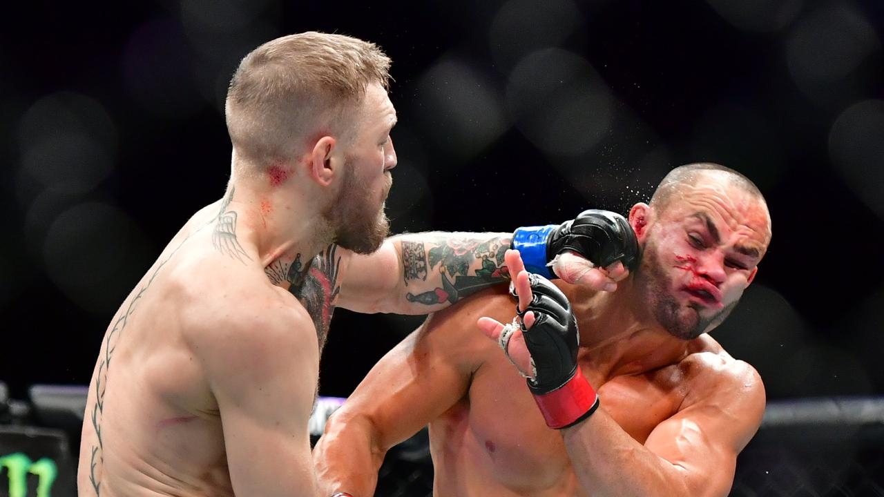 The absolute peak of his career as a fighter came in November 2016 when he added the 155-pound championship to his 145-pound belt and became the UFC’s first ever two-weight world champion by obliterating Eddie Alvarez. Picture: Jason Silva/AGIF (via AP)