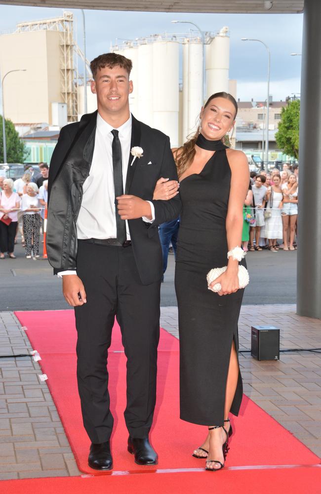 Toowoomba school formals. At the 2023 St Ursula's College formal is graduate Brydi Taylor with her partner Jai Purser. Picture: Rhylea Millar