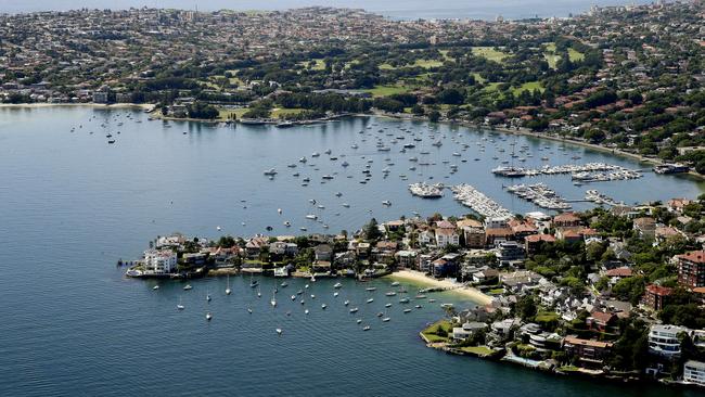 Point Piper and Rose Bay. 9.51am. #SnapSydney 2015. Aerial Sydney. Picture: John Appleyard