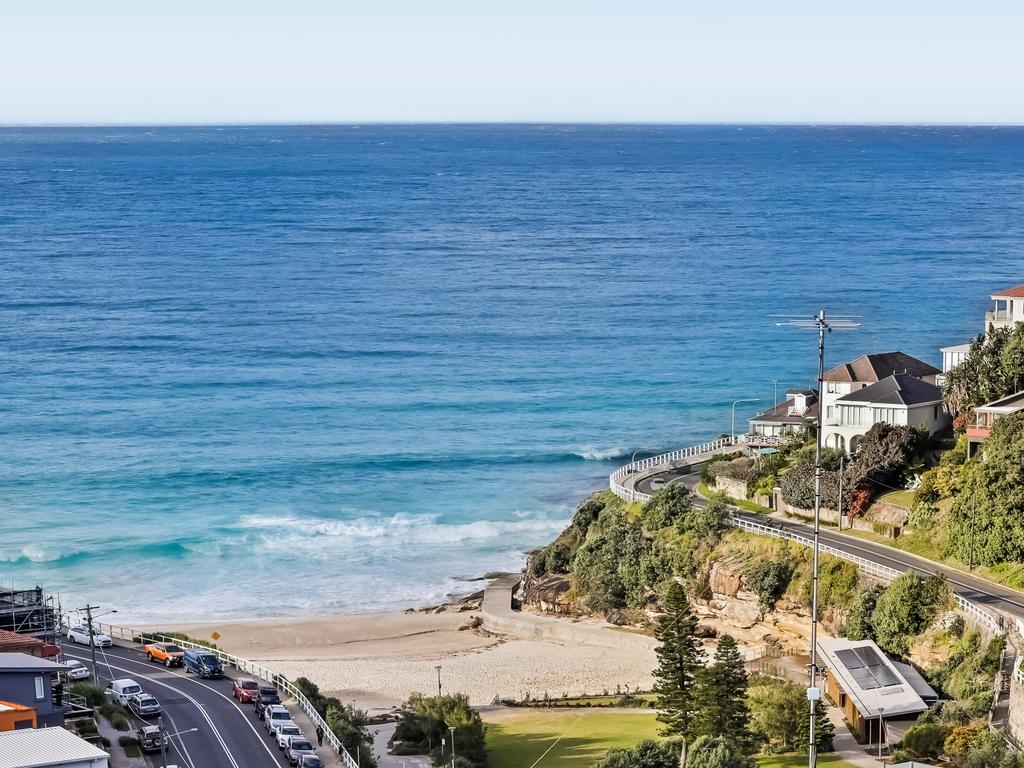 The enviable outlook down to the beach is one of the most exclusive in Sydney.