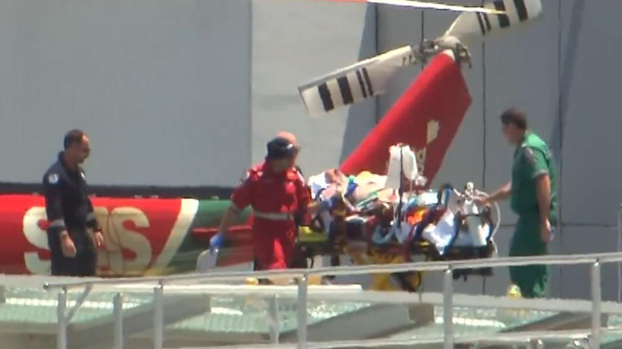 The man is taken to the RAH after the crash. Picture: 7NEWS