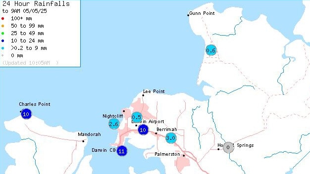 May 4, 2025: Sunday's surprise shower might not be the last for the Top End, the Bureau of Meteorology forecasts, as the Northern Territory’s strange period of weather persists.