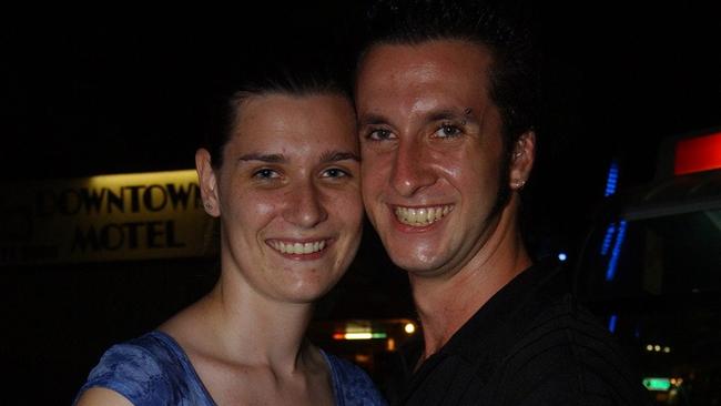 Heidi Bolster and Soren Nannestad (correct) on Flinders Street East Pic Bryan Lynch AD246052