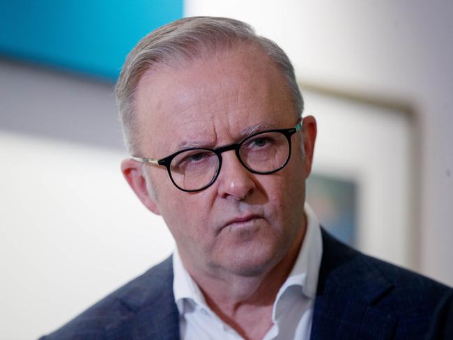 Prime Minister Anthony Albanese during a visit to the Westmead Medicare Urgent Care Clinic in Sydney on Sunday, March 2, 2025. Picture: Nikki Short