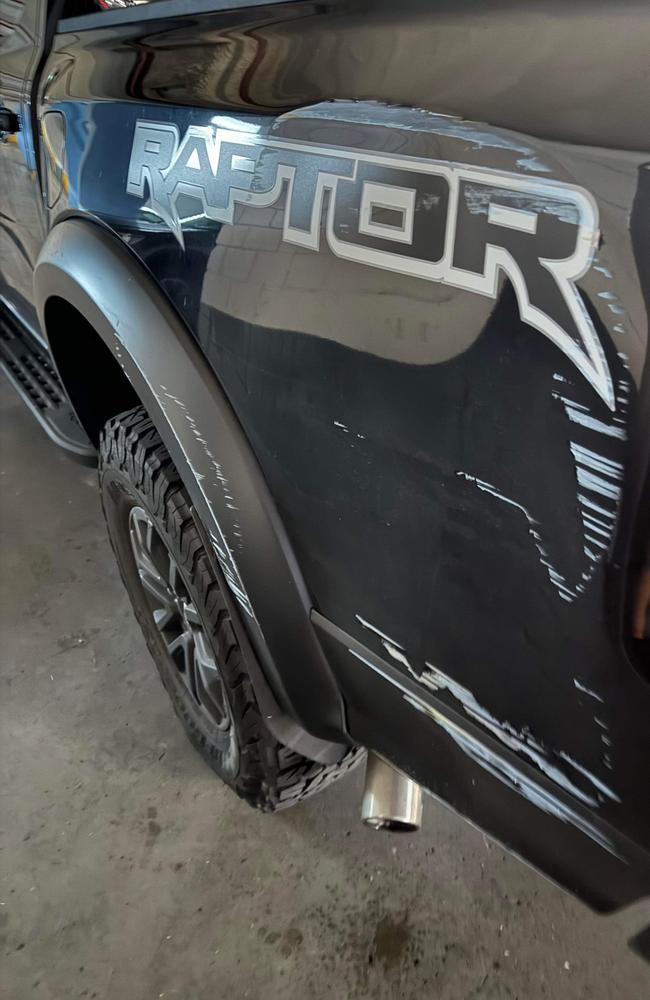 Damaged Ford Ranger Raptor. Picture: Supplied