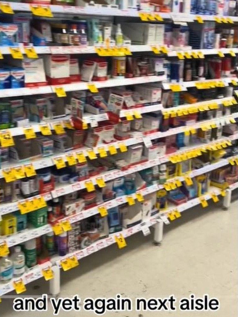 The shoppers claimed every aisle was the same. Picture: TikTok/ellaxthezoo