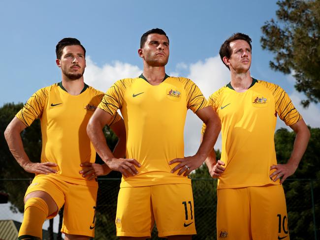 Bert’s ‘Speedsters’ will be the Socceroos’ front three. Picture: Toby Zerna