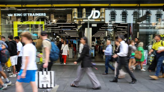 People seen shopping in Pitt street mall in Sydney ahead of Christmas.