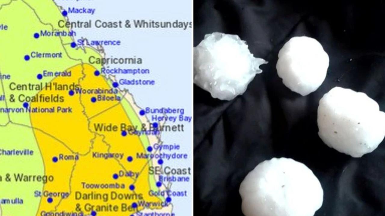 New storm warning after baseball-sized hail, 107km/h winds smash state