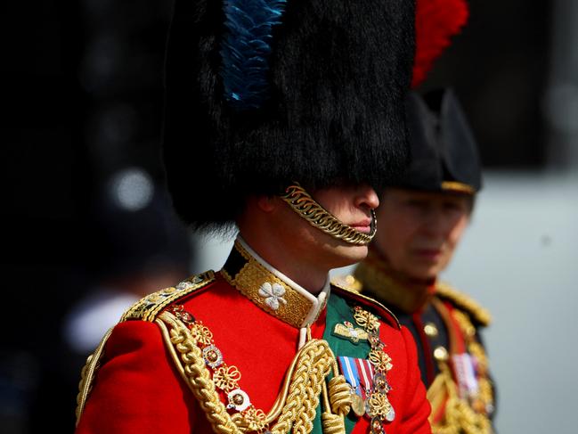 A sombre Prince William during official proceedings. Picture: Getty Images