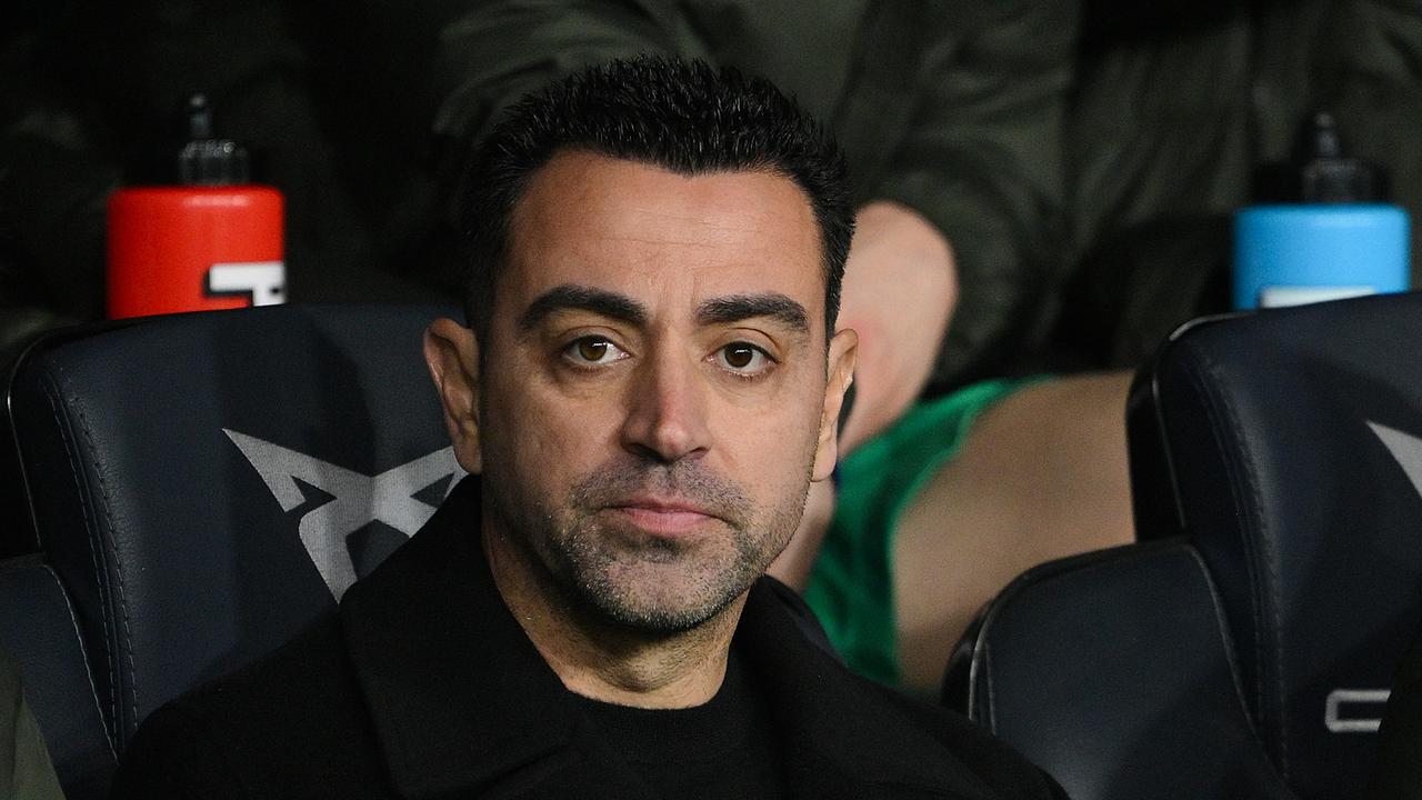 BARCELONA, SPAIN - JANUARY 27: Head Coach Xavi Hernandez of FC Barcelona looks on during the LaLiga EA Sports match between FC Barcelona and Villarreal CF at Estadi Olimpic Lluis Companys on January 27, 2024 in Barcelona, Spain. (Photo by David Ramos/Getty Images)