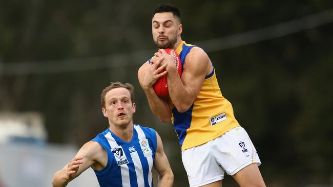 Michael Gibbons takes a mark while playing for Williamstown this year. Picture: Mike Owen/Getty Images