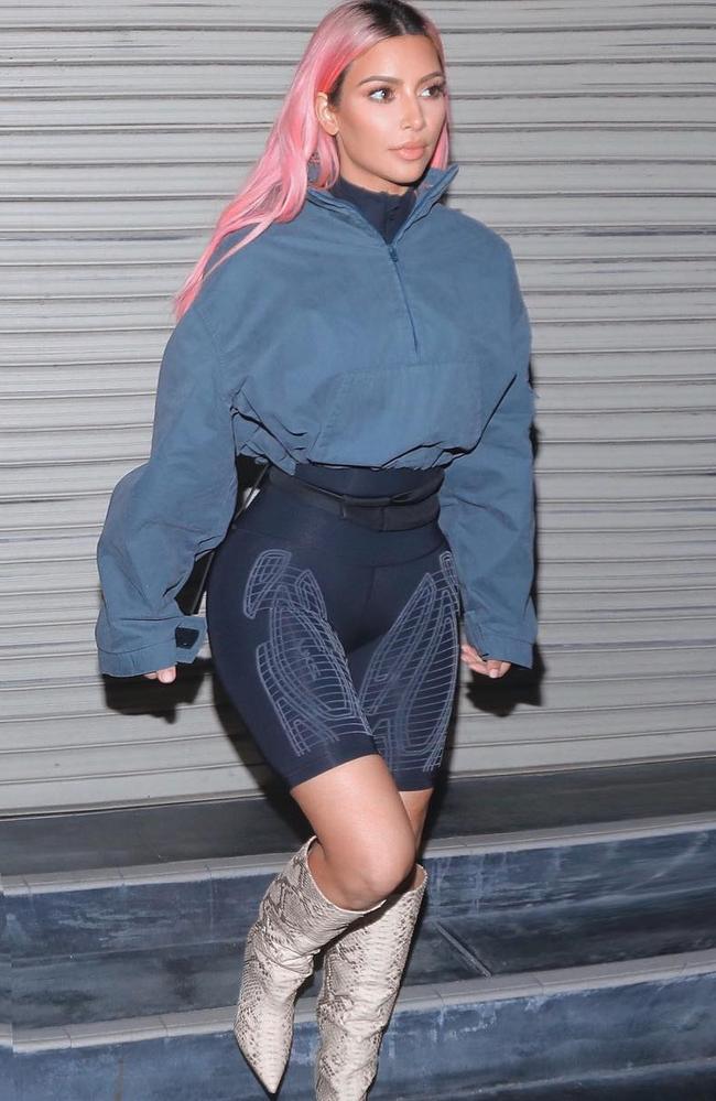 Kim Kardashian wore bike shorts under a blazer to Bumble Bizz