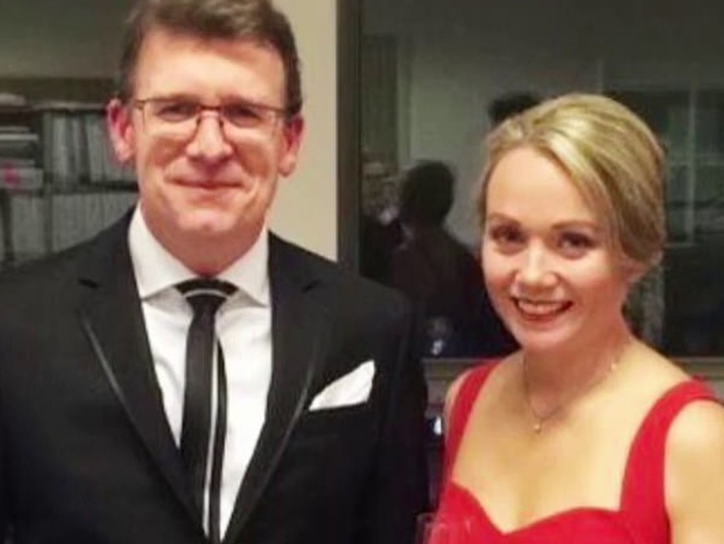 Alan Tudge at the 2017 Mid-Winter Ball with then Liberal staffer Rachelle Miller. Picture: ABC/Four Corners