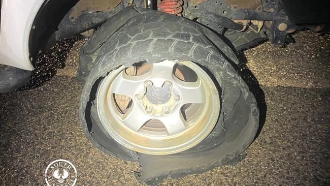 A local man was caught driving on his vehicle’s rims at Whyalla. Picture: SA Police