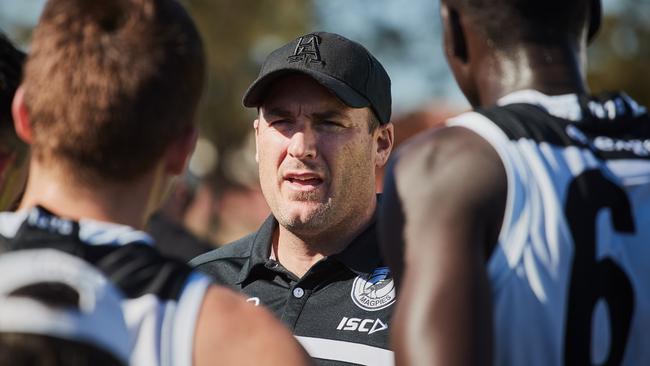 Port Adelaide SANFL Coach Matthew Lokan. Picture: AAP/Matt Loxton.