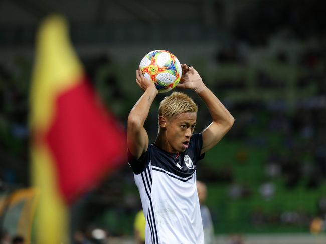 Keisuke Honda of Melbourne Victory during the AFC Champions League match between Melbourne Victory and Daegu FC at Melbourne Rectangular Stadium in Melbourne, Tuesday, March 5, 2019. (AAP Image/George Salpigtidis) NO ARCHIVING, EDITORIAL USE ONLY
