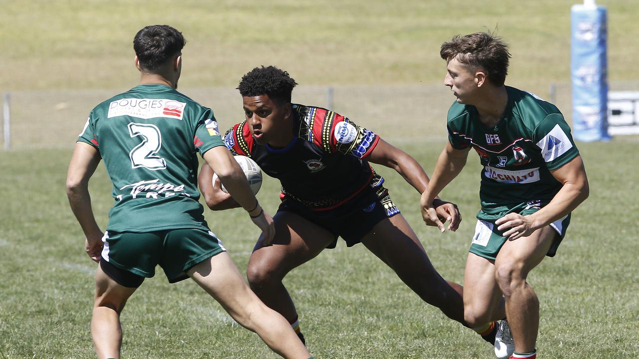 Harry Wililo from Africa United. Under 18 Boys Lebanon v Africa United. Harmony Nines Rugby League. Picture: John Appleyard