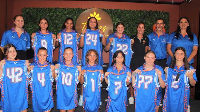 Darwin Cyclones under-14s girl's team that will be competing at this year's Club Championships in Melbourne. Photo: Contributed.