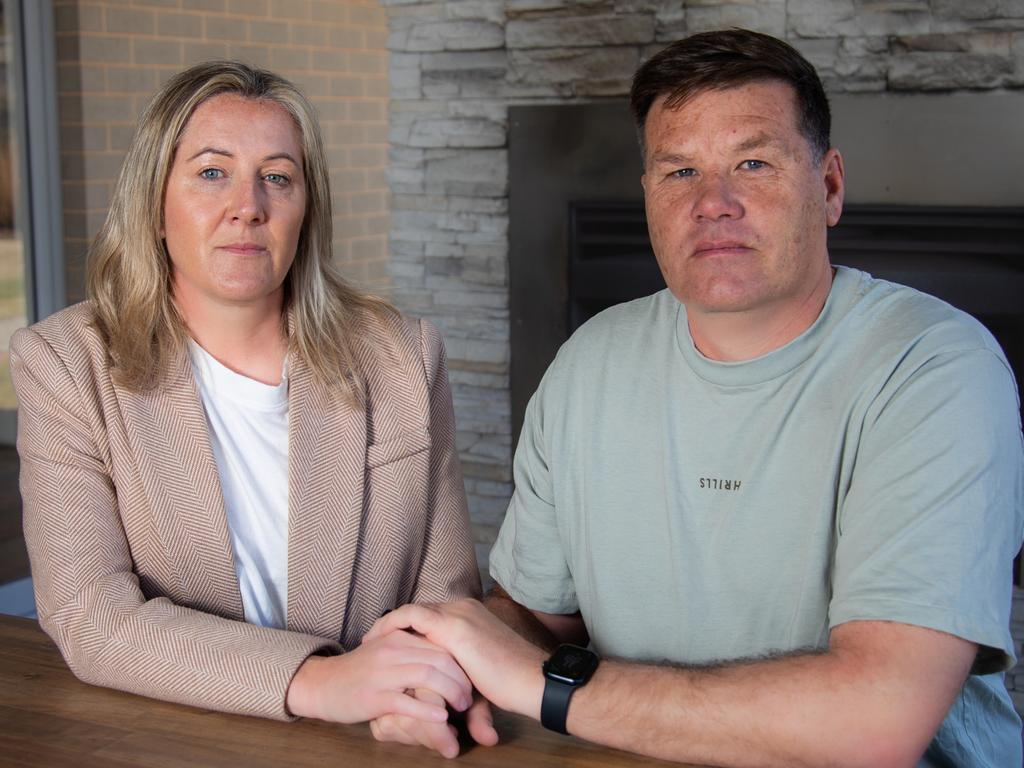 Troy Courts with his wife Mel. Picture: Rebecca Pilgrim