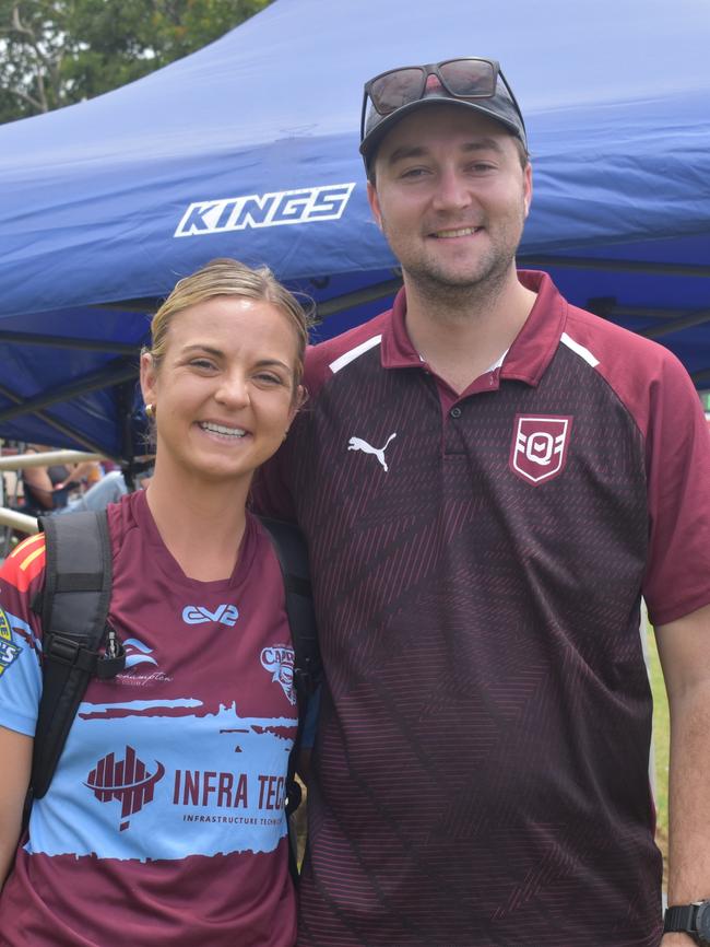 Abbi Johnson and Ryan Nebe at the CQ Capras under-17s Round 1 games against the Townsville Blackhawks at Webb Park, Yeppoon, on February 15, 2025.