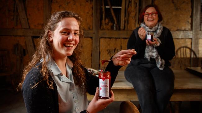 Beerenberg staff members Eliza Beare and Kathleen Hooker tasting jam on August 20, 2020 in Hahndorf. Picture Matt Turner.