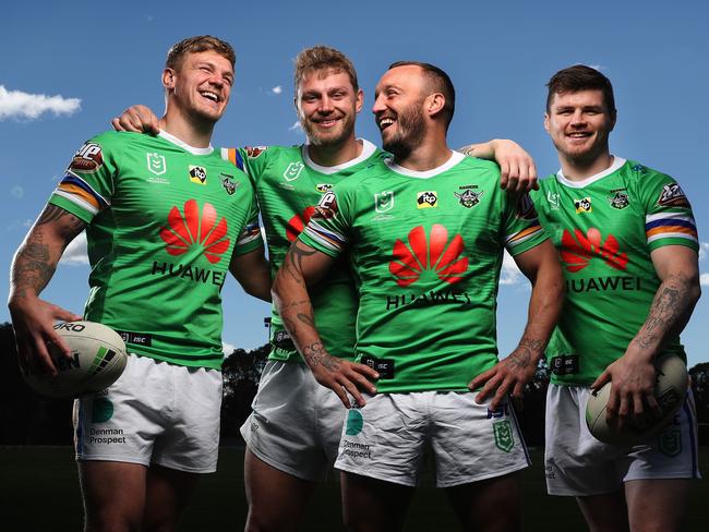 Coach Ricky Stuart signed Ryan Sutton, Elliott Whitehead, Josh Hodgson, and John Bateman with the Raiders. Picture: Brett Costello