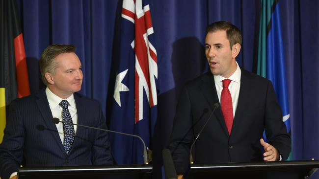 Chris Bowen, left, and Jim Chalmers. Picture: AAP