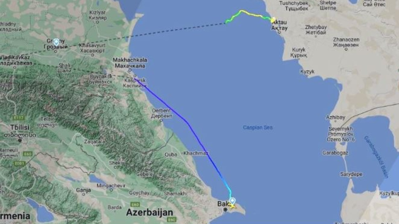 The plane was not allowed to land in Russia and diverted to Kazakhstan. Picture: FlightRadar 24.