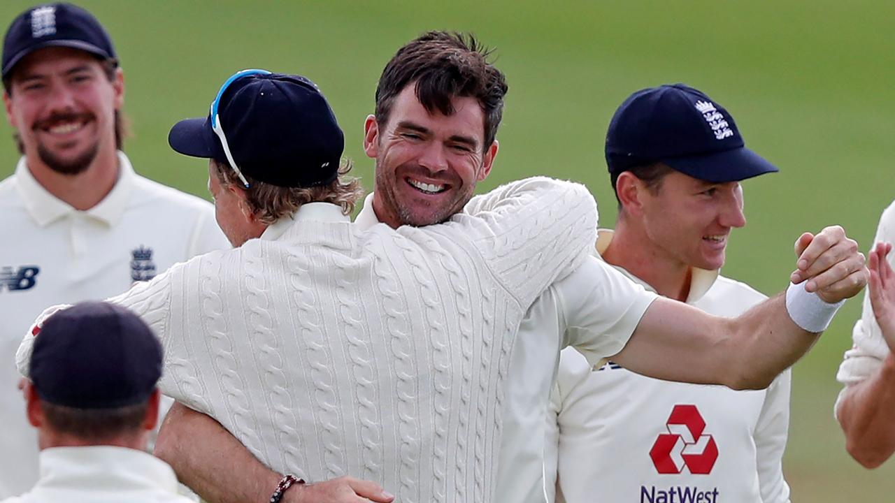 England's James Anderson became just the fourth bowler and first paceman to take 600 Test wickets. (Photo by Alastair Grant / POOL / AFP)