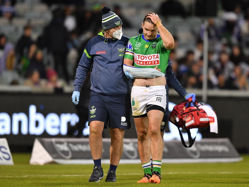 Jarrod Croker plays his 300th game this weekend against the odds after a serious shoulder injury. Picture: NRL Photos