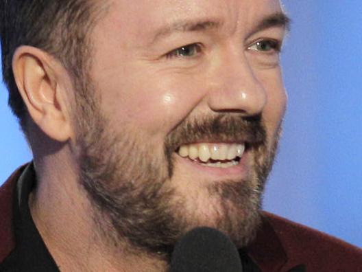 In this image released by NBC, host Ricky Gervais speaks during the 69th Annual Golden Globe Awards in Los Angeles, California, 15/01/2012.