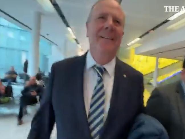 Peter Costello at Canberra Airport. Picture: The Australian