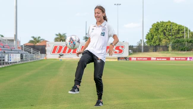 Brisbane Roar W-League player Indiah Riley, from Murrumba Downs, is excited to play in front of a home crowd at Dolphin Stadium. Photo: Ant Sartori/ ATNC Photography