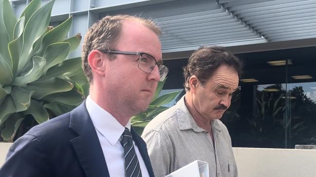 Mark Quentin Sargent (right) leaving court with his lawyer Tom Gardiner. Picture: Jessica Paul