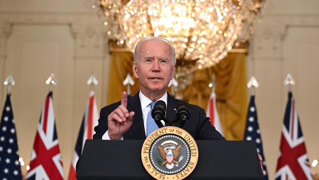 US President Joe Biden speaks in the East Room of the White House in Washington, DC, on September 15, 2021. Picture: AFP